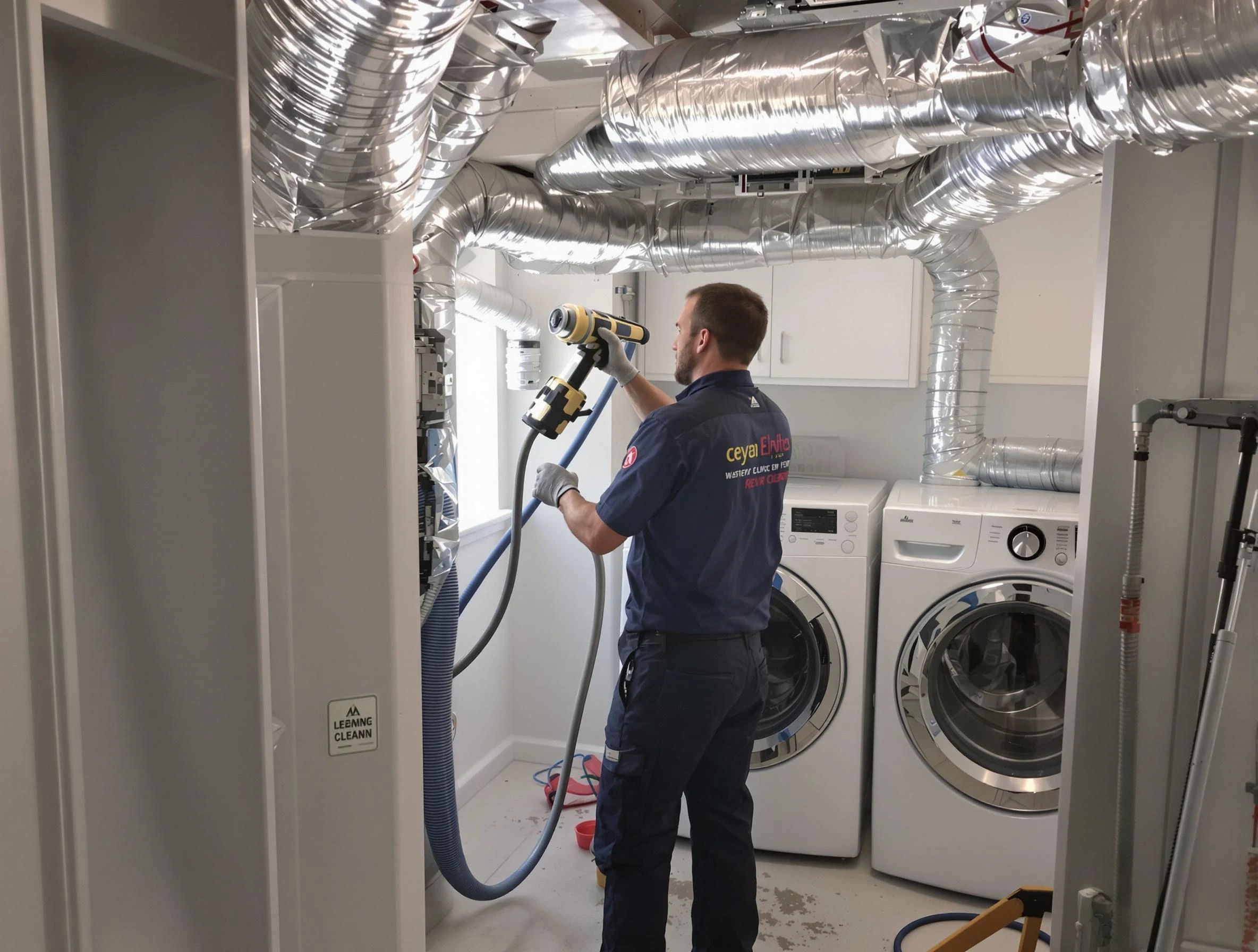 Tewksbury Dryer Vent Cleaning specialist using advanced equipment for thorough duct cleaning in Tewksbury